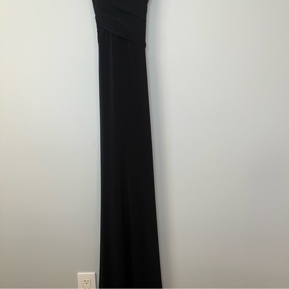Vera Wang Sleeveless Matte Black Jersey Knit Timeless Classic Maxi Dress Size 4 - Picture 8 of 16